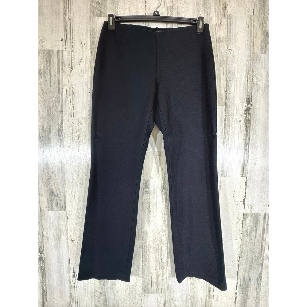 Eileen Fisher Black‎ Ponte Knit Pants Size 10 (30x31) Low Rise Straight Leg